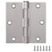 Design House 181487 Square Steel Door Hinge Door Hardware Door Hinges for Interior Doors 35 x 35 Satin Nickel 10Pack