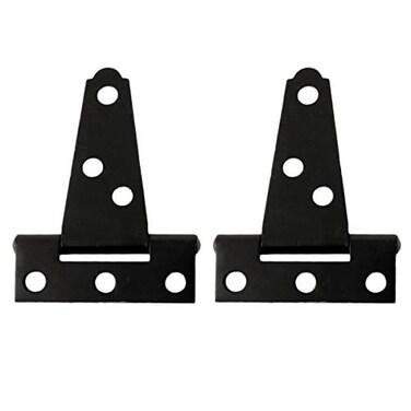 DOITOOL 2 Pcs 2 Inch T Hinges Black TStrap Shed Door Gate Hinge for Wooden Fence Barn Door Hardware Iron Rustproof Small Heavy Duty TShaped Hardware for Cabinets Windows