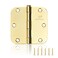 SORGMACH Door Hinges Polished Brass 35 Inch Interior Hinges 58 Radius 18 Pack
