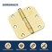 SORGMACH Door Hinges Polished Brass 35 Inch Interior Hinges 58 Radius 18 Pack
