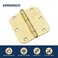 SORGMACH Door Hinges Polished Brass 35 Inch Interior Hinges 58 Radius 18 Pack