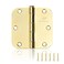 SORGMACH Door Hinges Polished Brass 35 Inch Interior Hinges 58 Radius 18 Pack