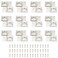 TAODAN Double Acting Hinges 12PCS 47x47mm White Nickel Double Acting Folding Screen Hinge for Kicthen Wardrobe Cabinets Door Folding Double Acting Screen Hinge