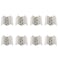 FarBoat 8Pcs Swing Hinge Expandable Offset Cabinet Door Hinges Satin Nickel Metal Hardware with Mounting Screws MShape 4 Holes
