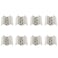 FarBoat 8Pcs Swing Hinge Expandable Offset Cabinet Door Hinges Satin Nickel Metal Hardware with Mounting Screws MShape 4 Holes