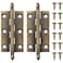 FMHXG 2PCS Classical Brass Hinge Pointed Crown 2 inch Antique Brass Colour Old Style Chest Cabinet Door Flush Folding Hinge for Window Furniture Cabinet Drawer