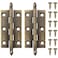 FMHXG 2PCS Classical Brass Hinge Pointed Crown 2 inch Antique Brass Colour Old Style Chest Cabinet Door Flush Folding Hinge for Window Furniture Cabinet Drawer