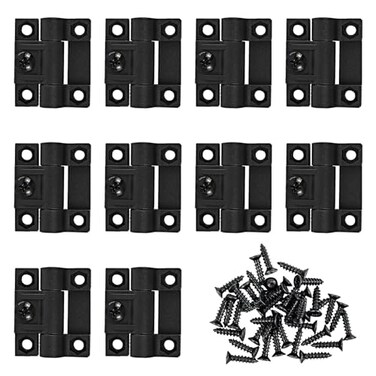 GTILE 10 Pack Adjustable Torque Hinge 43mmx36mm 4 Countersunk Holes with Mounting Screws Position Control Hinges Door Hinges Black