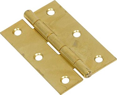 Hardware Essentials 851734 Light Narrow Door Hinges and Fixed Pin Brass 3 2 pack