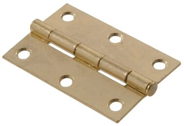Hardware Essentials 852589 Light Narrow Door Hinges and Fixed Pin Brass 3 2 pack