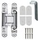 HLMOptimo 6inch Hidden Door Hinges Invisible Hinges Concealed Hinges Zinc Alloy 180 Degree Swing Hinge 3 Way Adjustable Butt Hinge 6 x 25 x 1 inch Silver Pack of 1