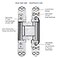 HLMOptimo 6inch Hidden Door Hinges Invisible Hinges Concealed Hinges Zinc Alloy 180 Degree Swing Hinge 3 Way Adjustable Butt Hinge 6 x 25 x 1 inch Silver Pack of 1