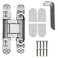 HLMOptimo 6inch Hidden Door Hinges Invisible Hinges Concealed Hinges Zinc Alloy 180 Degree Swing Hinge 3 Way Adjustable Butt Hinge 6 x 25 x 1 inch Silver Pack of 1