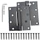 Hoobar 2 Pack Heavy Duty Stainless Steel Self Closing Door Hinges 4 Inch Black Spring Loaded Hinges Adjustable Tension for Garage Front Door Back Door Auto Close Hinges for Heavy Doors 4 inch