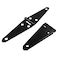 Hordion 2Pcs Strap Hinge Shed Door Hinges 4 Inch Heavy Duty Gate Hinges Black Tee Hinge with Screws for Wood Gate Cabinet Door