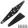 Hordion 4Pcs Strap Hinge Shed Door Hinges 5 Inch Heavy Duty Gate Hinges Black Tee Hinge with Screws for Fence Wood Gate Cabinet Door
