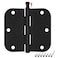 HOSOM 12 Pack Rounded Matte Black Door Hinges 35 x 35 inch with 58 Radius Black 3 12 Interior Door Hinges 3 x 3 Hardware