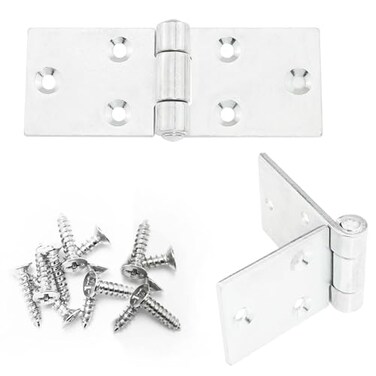 ITROLLE 2PCS 38 x 100 x 30MM White Zinc Heavy Duty Folding Flip Top Hinge Drop Leaf Table Hinge Sewing Machine Square Edge Butler Tray Hinge