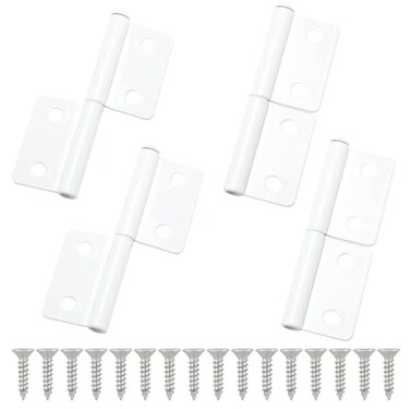 ITROLLE 4PCS White LiftOff Hinges Detachable Door Hinges with Screws for Window Cabinet Door