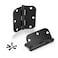 KNOBWELL 10 Pack Matte Black Door Hinges 35 X 35 Heavy Duty Door Hinges with Rounded 58 Radius in Black Interior Door Hinge No Squeak Security