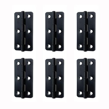 KUMGROT 3 Inch Matte Black Door Hinges Modern Metal Flat Folding Butt Cabinet Door Hinges 6pcs