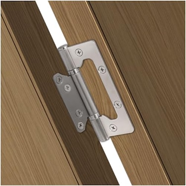 Li-TianFeng LiTianFeng NonMortise Door Hinges Easy to Install 4 325 Stainless Steel Door Hinges Smooth Movement and Heavy Duty Silver6pcs