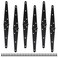 Litoexpe 6 Inch Strap Hinges 6 Pcs Black Steel Powder Coated Surface Mount 4 Holes