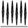 Litoexpe 6 Inch Strap Hinges 6 Pcs Black Steel Powder Coated Surface Mount 4 Holes