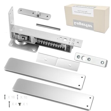 loyerfor Loyerfor Double Action Spring Hinges Swinging Door Hinge Pivot Hinge with selfClosing and Stop Function Suitable for Wooden DoorsSliver