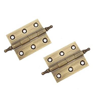 Mcredy Door Hinges 2 Inch Brass Cabinet Box Hinge Retro Bronze 2 Pcs