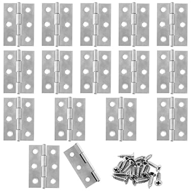 Murtenze 16 Pack 2 Inch Door Hinge Cabinet HingeSilver Butt Hinges Ball Bearing Window Outdoor Hinges with Mounting Screws