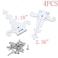 MY MIRONEY 445 x 272 Tee Hinge Zinc Alloy White Decorative TStrap Hinges Door Hinges with Screws Pack of 4