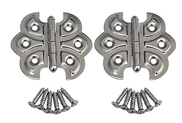 QCAA Butterfly Hinge for Cupboard Door Nickel Plated 2 Pack Made in Taiwan
