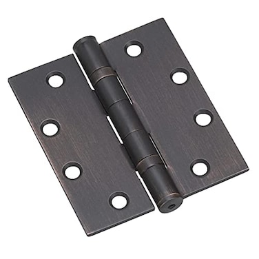 Richelieu 4823ORBB Onward 3Pack 4 12inch 114 mm Full Mortise Ball Bearing Butt Hinge Square Corner OilRubbed Bronze Finish