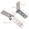 S SYDIEN 4Pcs 3 inch Silver Folding Butt Hinge Stainless Steel Furniture Door Window Hinges 6 Hole Small Hinges for Crafts Frameless Glass Window Hinge