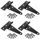 SANKINS 4 Inch TStrap Shed Door Hinges Heavy Duty Black Tee Gate Hinges for Wooden Fences Yard Door Barn Door Gates Wrought Hardware Rustproof 4Pack