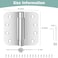 HSMT-hinges SelfClosing Door Hinges 4 Inch Heavy Duty Spring Loaded Adjustable Tension Soft Close 304 Stainless Steel for Interior Exterior Doors Auto Close Hinges 2 Pack