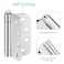 HSMT-hinges SelfClosing Door Hinges 4 Inch Heavy Duty Spring Loaded Adjustable Tension Soft Close 304 Stainless Steel for Interior Exterior Doors Auto Close Hinges 2 Pack