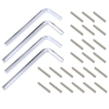 Auto-plaza Spring Hinge Tension Pin Metal Dowel Pegs Shelf Support Replacement Kit for Self Closing Garage Door Closer Hinge 24x Shelf Pins and 4X Hex Wrenches