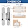 TamBee 7 Inch Hidden Door Hinges Secret Door Hinges 180 Degree Outswing Concealed Hinge 3Way Adjustable for Secret Room Hidden Bookcase Bookshelf 2 Pack