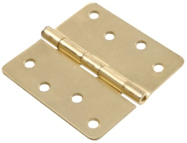 Hillman The Group 852614 4Inch Residential Door Hinge with 14Inch Round Corner Removable Pin Full Mortise Satin Brass