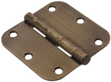 Hillman The Group 852806 312 Residential Door Hinge 58 Round Corner Removable Pin Full Mortise Antique Brass 1Pack