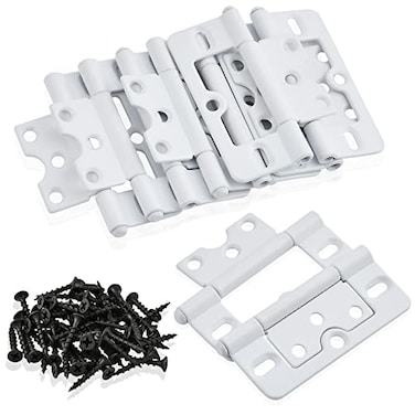 Worldity 10 Pack White Shutter Hinges3 Inch Non Mortise Hinge Screen Door Hinges Easy to Install Screen Door Hinge with Screws for Cabinet