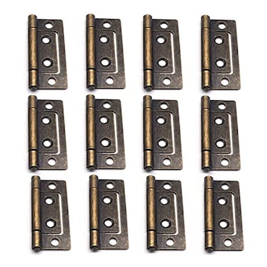 XMHF 2Inch Antique Cabinet Hinges Bronze Hinge NonMortise Interior Door Hinges Pack of 6