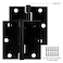 Zion Building Zion 3 Inch Matte Black Door Hinges Heavy Duty Square 3 x 3 24 Pack for Hollow Core Doors