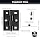 ZIUZI 16 Pcs Small Stainless Steel Door Hinges 2 inch Window Folding Hings Home Furniture Hardware with 96 Screws Black
