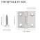Zorveiio 15 Inch Small Door Hinges Nickel 10 Pcs Stainless Steel Folding Butt Hinges with Screws