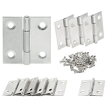 Zorveiio 15 Inch Small Door Hinges Nickel 10 Pcs Stainless Steel Folding Butt Hinges with Screws