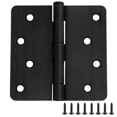 Design House Door Hinges for Interior Doors 3Pack 4inch x 4inch 14inch Radius Steel Door Hinge Door Hardware Oil Rubbed Bronze 181552