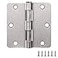 Design House Plain Bearing Door Hinge 3Pack 312 x 312 in 14 in Radius Satin Nickel Steel Removable Pin 181354